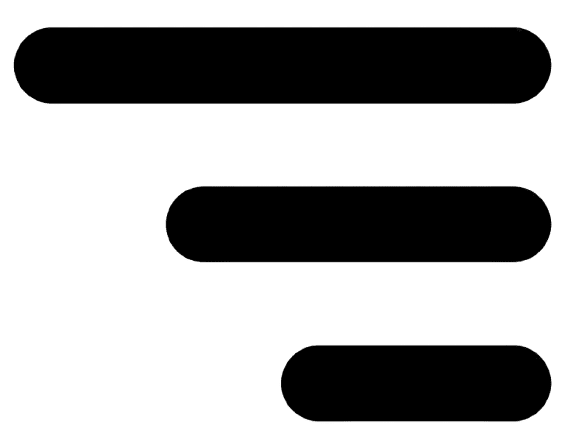 Three horizontal lines of varying lengths and thicknesses displayed against a plain background, illustrating size differences visually.