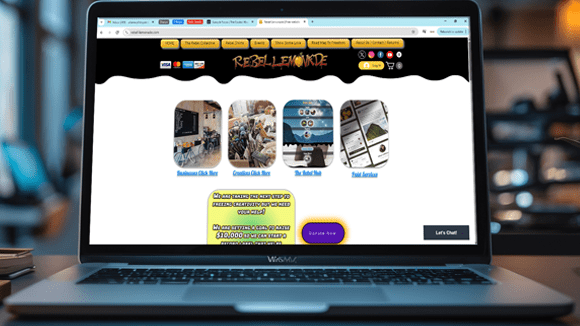 Open laptop on a desk displaying a vibrant screen, ready for work, study, or browsing with a clean, modern setup.