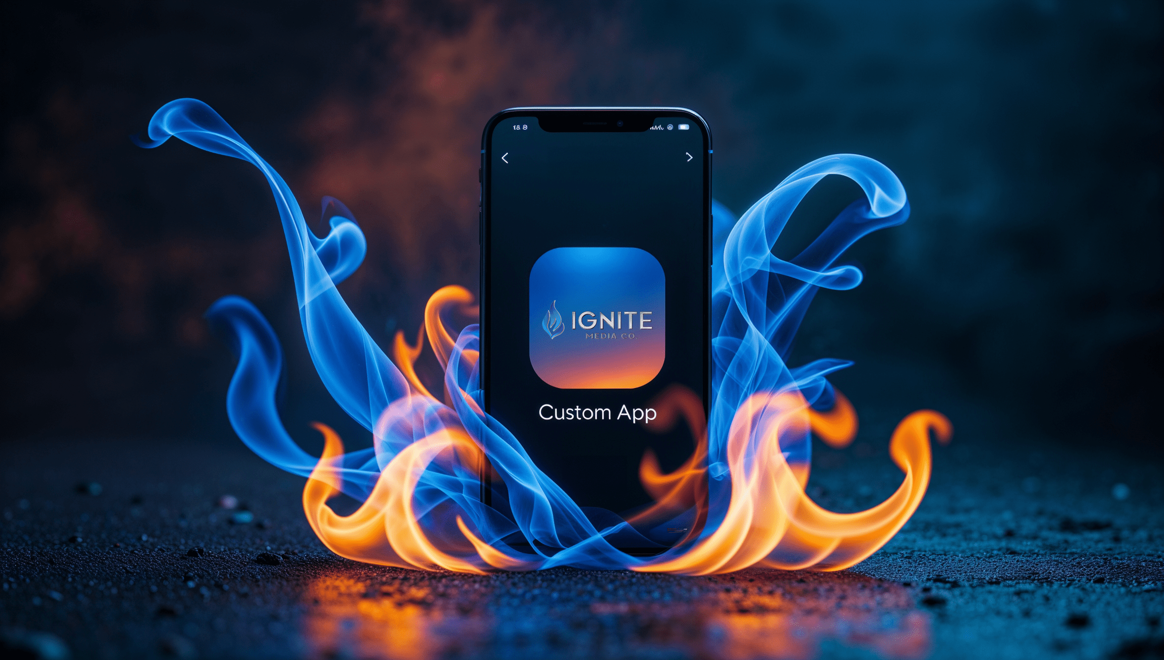 Ignite Media Co.’s custom app displayed on a smartphone, showcasing sleek design and user-friendly features for seamless digital experience.